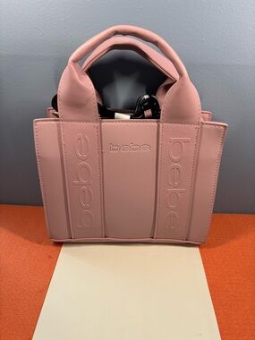 bebe Pink Embossed Logo Tote